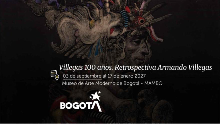 Detalle de una obra pictórica de un personaje con tocado indigenista para la exposición de Armando Villegas.